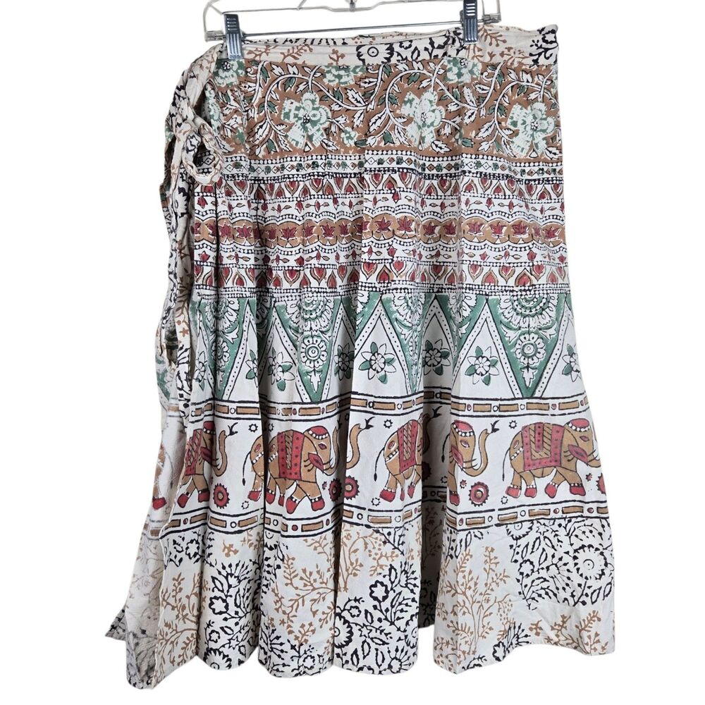 Jagannath Wrap Skirt One Size Floral Geometric Elephants Boho Hippie Gypsy